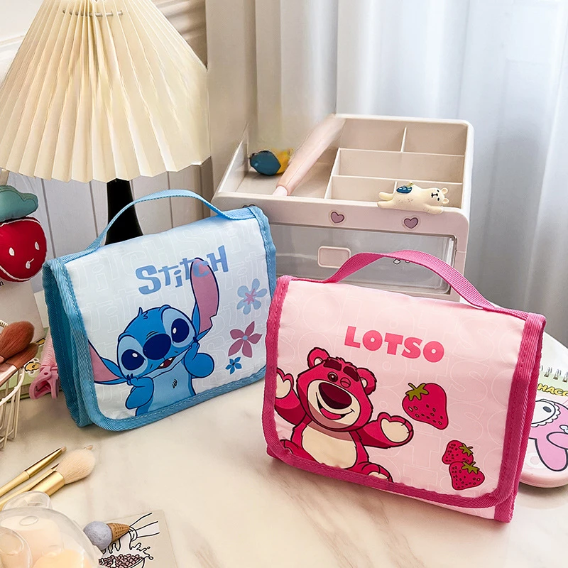 Disney cartoon Stitch portable cosmetic bags make up bag multi-purpose storage coin PU purse cartoon Minnie Makeup storage Cases