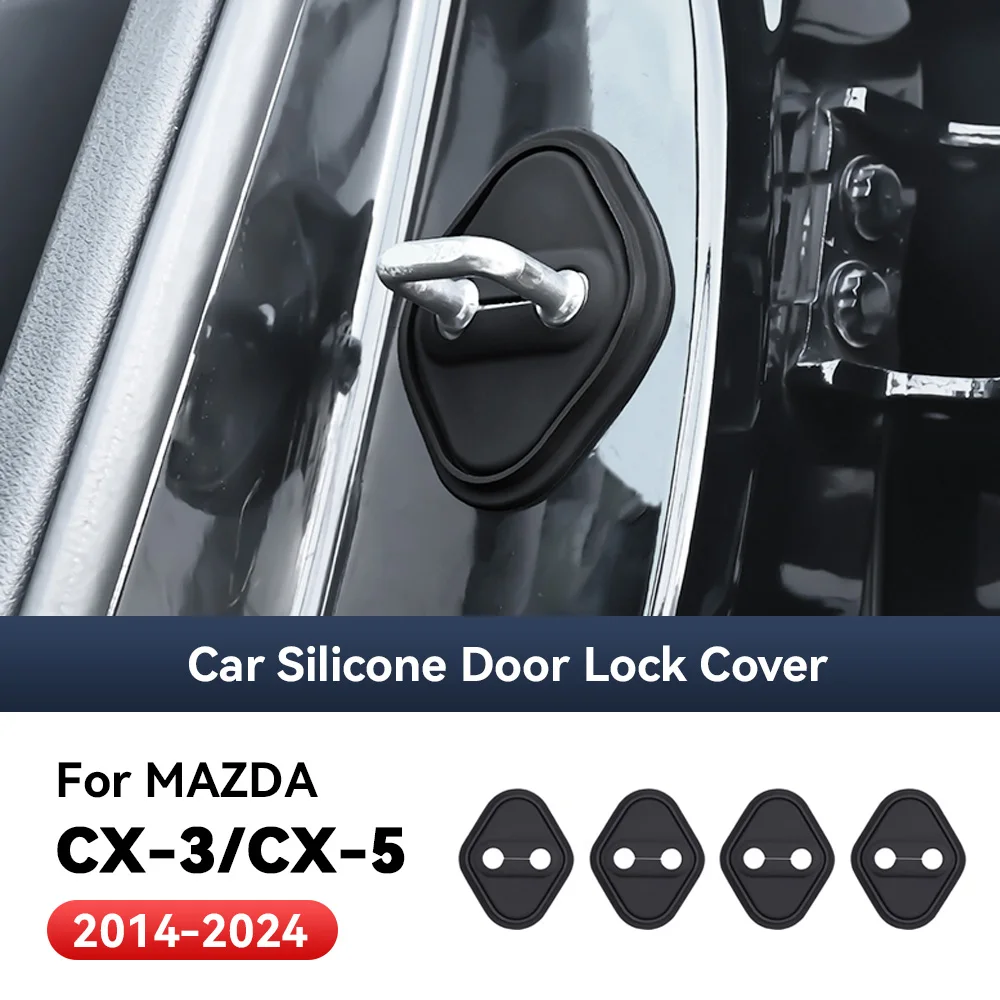 

4 шт., аксессуары для украшения автомобиля, силиконовая защита, автоматический дверной замок, защелка, чехол амортизатора для MAZDA CX-3 CX-5 2014-2024