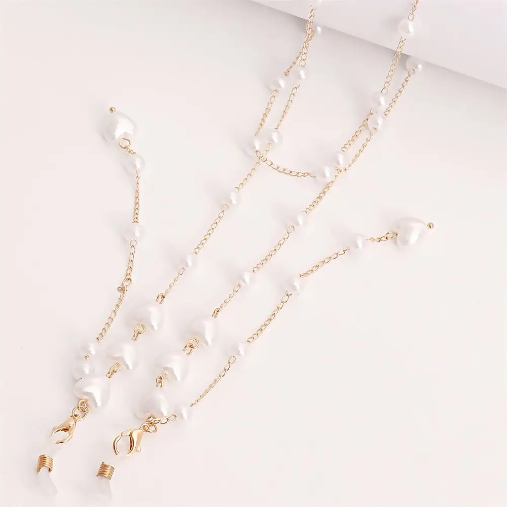 Adjustable Anti Slip Pearl Eyeglass Chain Sunglasses Antiskid Losing Chain Mask Strap Glasses Chain Face Mask Lanyard Neck Chain