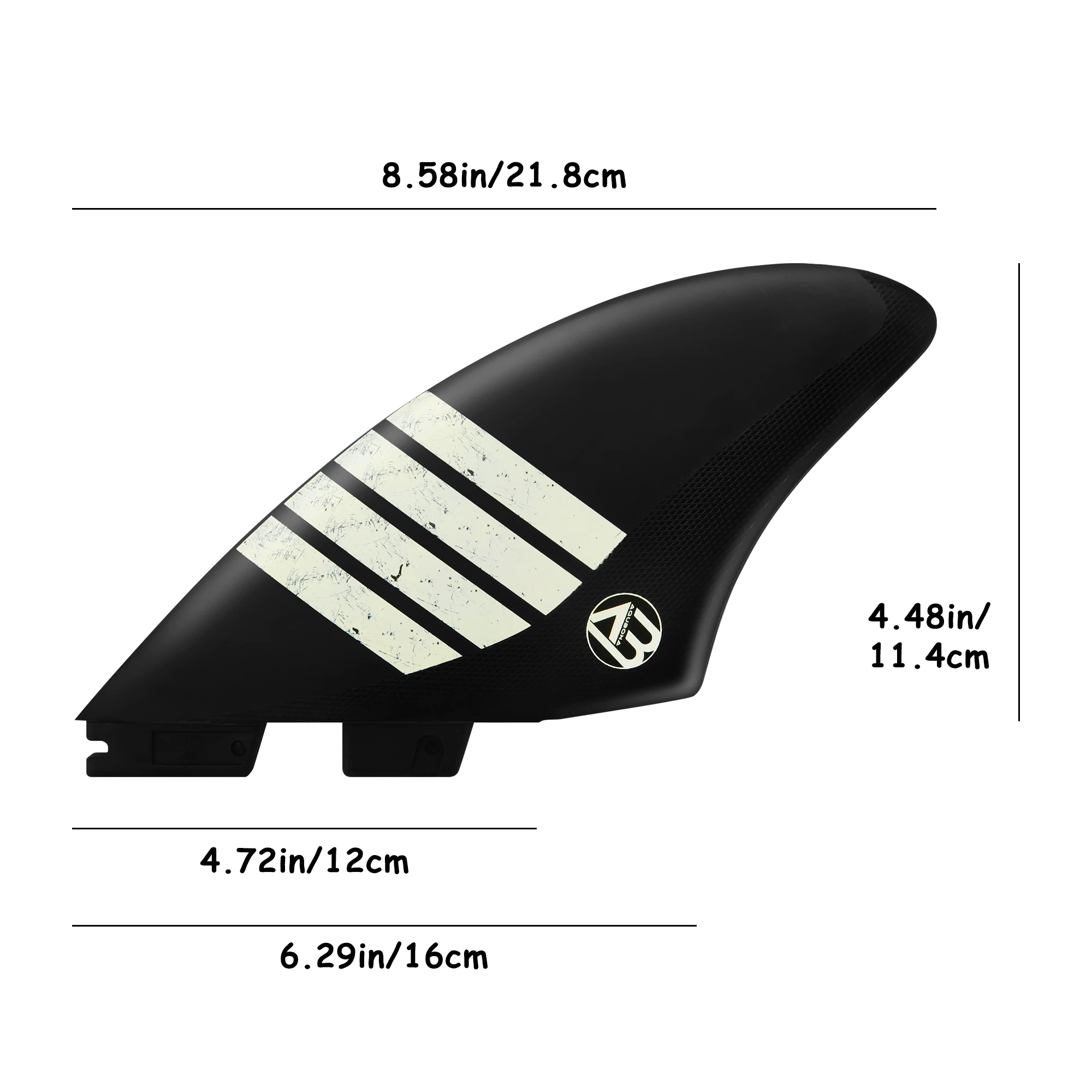 Surfboard Twin Keel Fins (2 Fins) Dual Tab Single Tab Sizes Nylon Plastic Fins for Longboard Surfboard Funboard