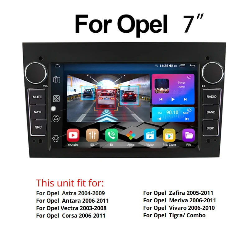 Android 13 Car GPS PLAYER For Opel Astra Vectra Vauxhall Antara Zafira Corsa Vivaro Meriva Veda Carplay Radio Screen WIFI 2din