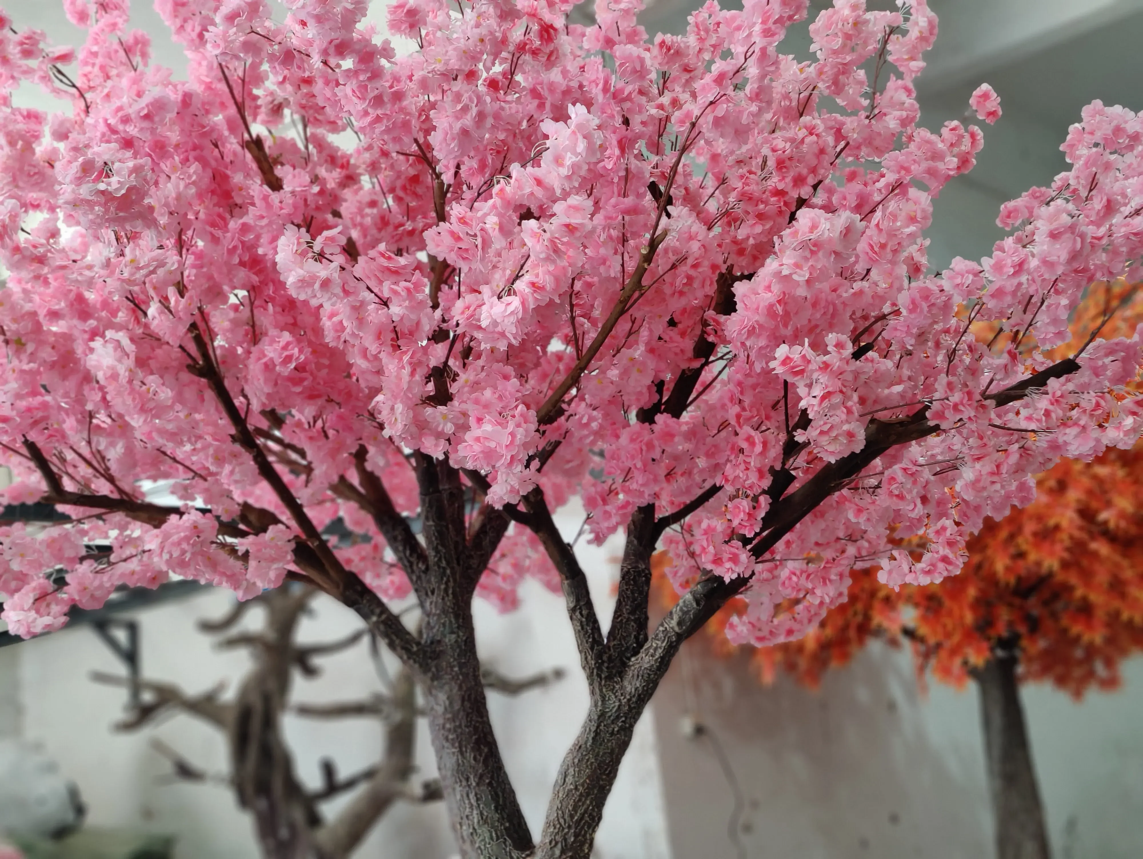 10ft Tall Large Fake Cherry Blossom Tree - 20 Interchangeable Branches - White & Pink Artificial Flower Indoor