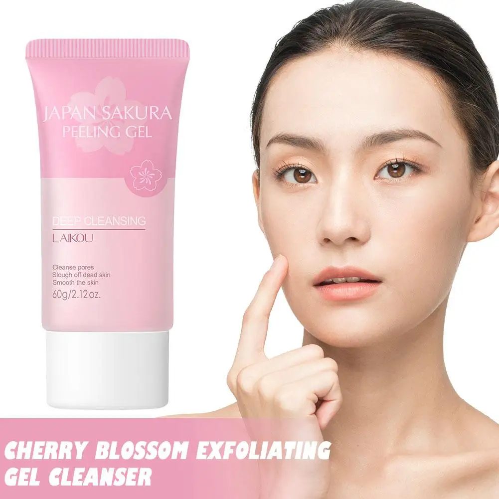 

Отшелушивающий гель Sakura 60 г, очищающее средство для лица с натуральным экстрактом цветов, питательный восстанавливающий нежный пилинг для чувствительной Sk R7B7
