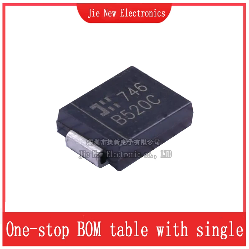 SMC(DO-214AB) B520C-13-F B530C-13-F B540C-13-F B550C-13-F B560C-13-F, B560C, B550C, B540C, B530C, B520C, SMD 쇼트키 다이오드, 50 개