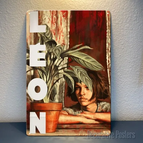 Leon The Professional Jean Reno Movie Metal Poster Collectable Tin Sign
