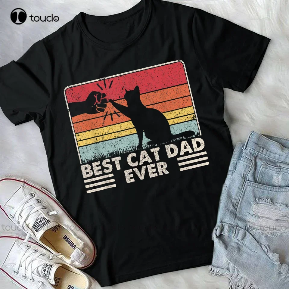 Best Cat Dad Ever Shirt Cat Lovers Cat Dad Black T-Shirt Xs-5Xl Red T Shirt Fashion Tshirt Summer New Popular Streetwear Tshirt