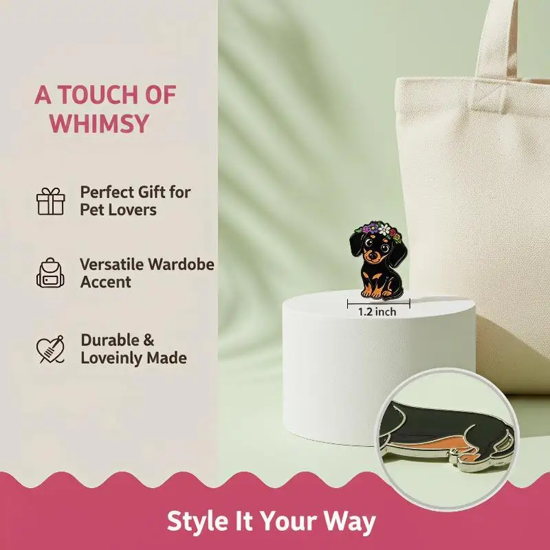 New Dachshund Lapel Pin Set 1/5Pcs Enamel Cartoon Dog Brooch Scratch-Resistant Badge for Jacket Collar Bag Gift for Teens