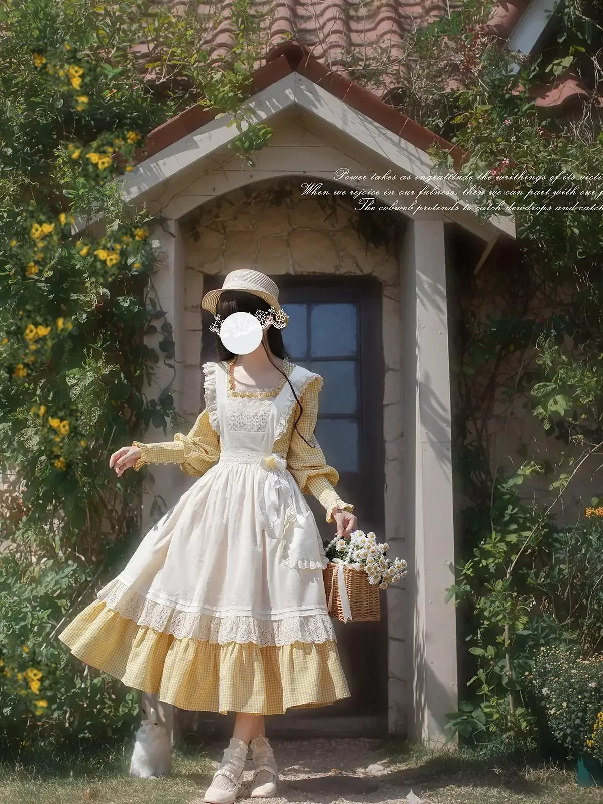 

2025 р. Оборки с квадратным вырезом и бантом, длинным рукавом, высокой талией, трапециевидной формы, длинное платье в клетку, женское французское элегантное ретро-пасторальное милое платье в стиле Лолиты, хит продаж