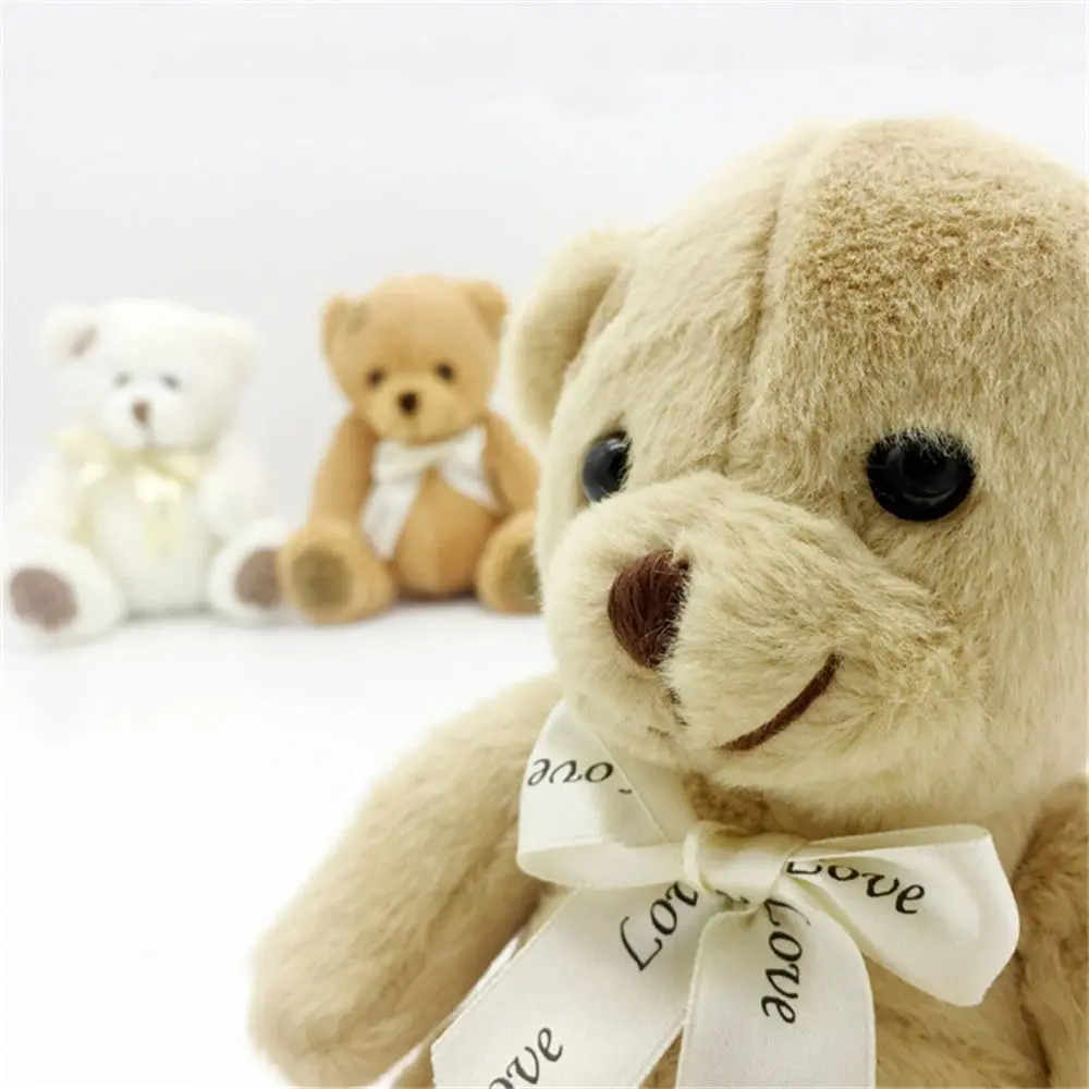 1pc 18cm Cute Bear Dolls Lovely Brown Bear Stuffed Toy Soft Bear Toy Boys Girls Birthday Brinquedos Wedding Gifts