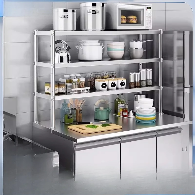 

Stainless steel shelf workbench milk tea shop vertical charging table seasoning rack freezer countertop rack