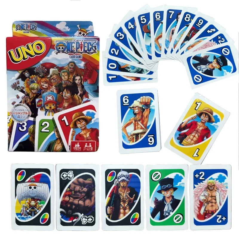 Anime UNO Games One Piece Card Game Family Funny Entertainment Board Game Poker Cards Game Gift Box