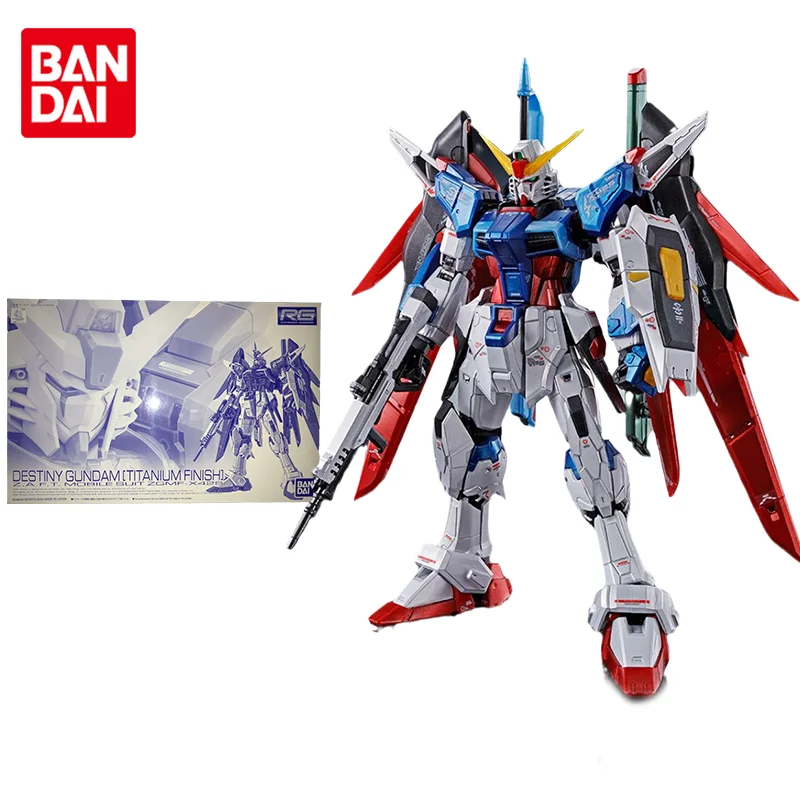 

Bandai Original Gundam Model Kit Anime Figure RG 1/144 DESTINY GUNDAM TITANUM FINISH Action Figures Toys Gifts for Children