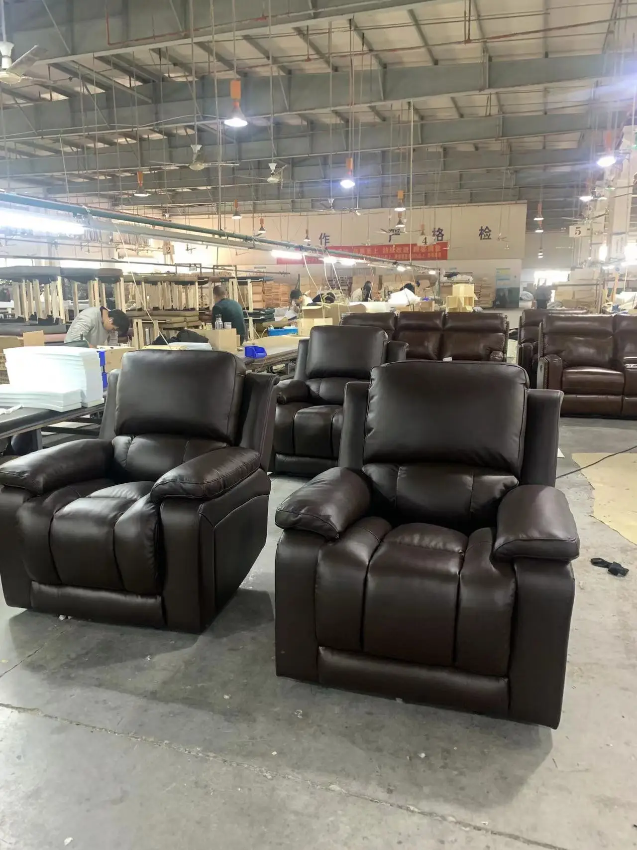 #Modern Luxury Living Room Furniture Genuine Leather Power Recliner Sofa Sets 3 2 1