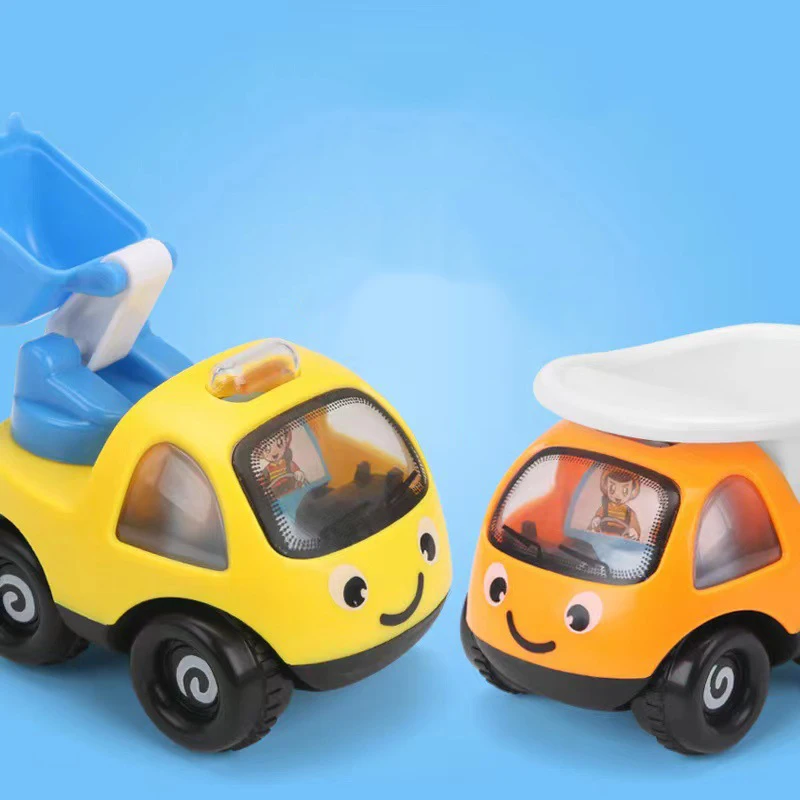 1pc Cartoon Two Way Pull Back Car Simulate Inertia Skidding Engineering Car Model  Children's Boys Fun Puzzle Toys Cars Gifts