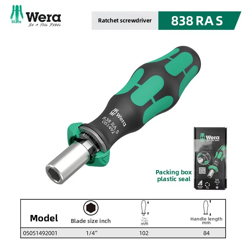 مجموعة مفكات براغي بسقاطة ألمانية Wera 838RA مجموعة أدوات محمولة