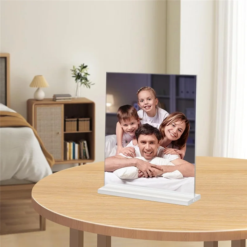 إطار صورة أكريليك ABPQ مقاس 4 × 6 بوصات، 4 عبوات من إطارات الصور البلاستيكية الدائمة، شاشة عرض لسطح المكتب للصور على الوجهين
