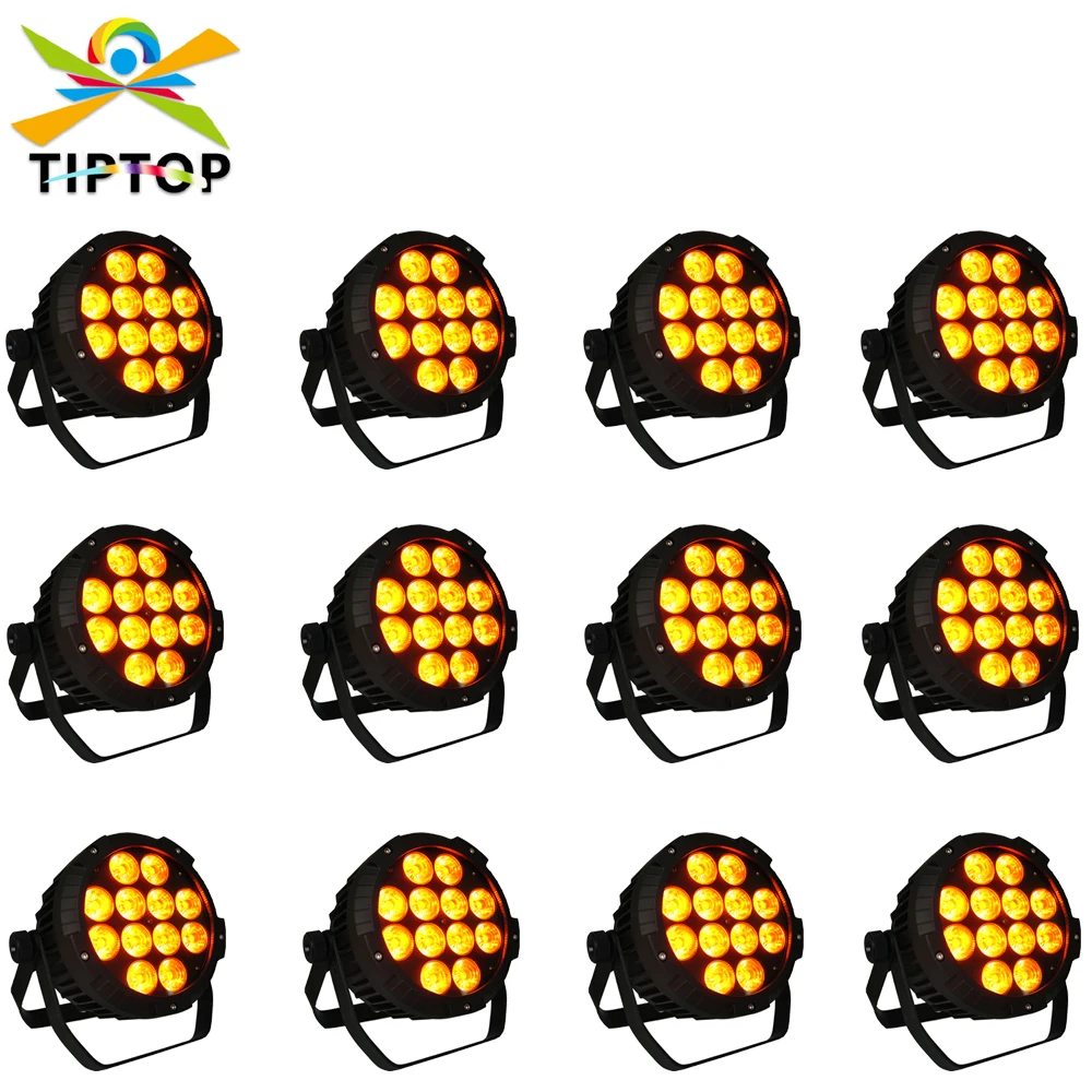 

TIPTOP 12 Unit IP65 Waterproof 12x18W Led Par Light RGBWAUV Wash Par Can Stage Lights for Disco Ballroom KTV Bar Stage Club