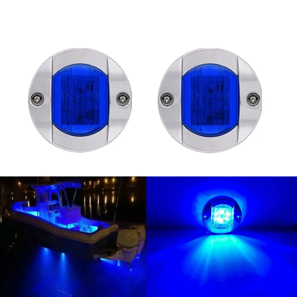 2PCS DC 12V Blue Navigation Boat Marine Light LED Stern Light Yacht Stern Signal Tail Lamp Boat Transom Waterproof