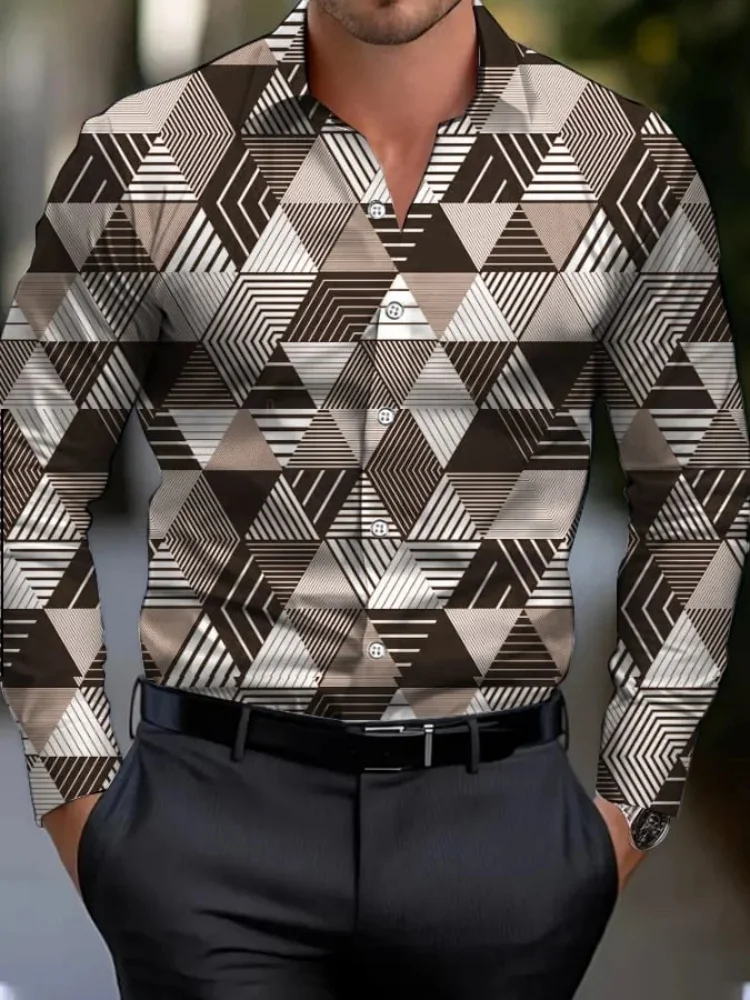 2025남자 하와이 셔츠 블루 스트라이프 프린트 셔츠 패션 우아한 여름 해변 셔츠 기질 streetwear 옷깃 mens clothin