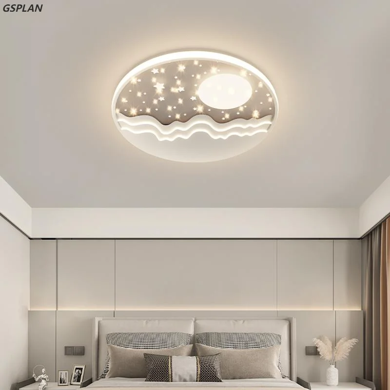 GSPLAN-Lustre Circular Moderno LED Instalado no Teto, Quarto Interior, Sala de Luz Decorativa, Iluminação Criativa