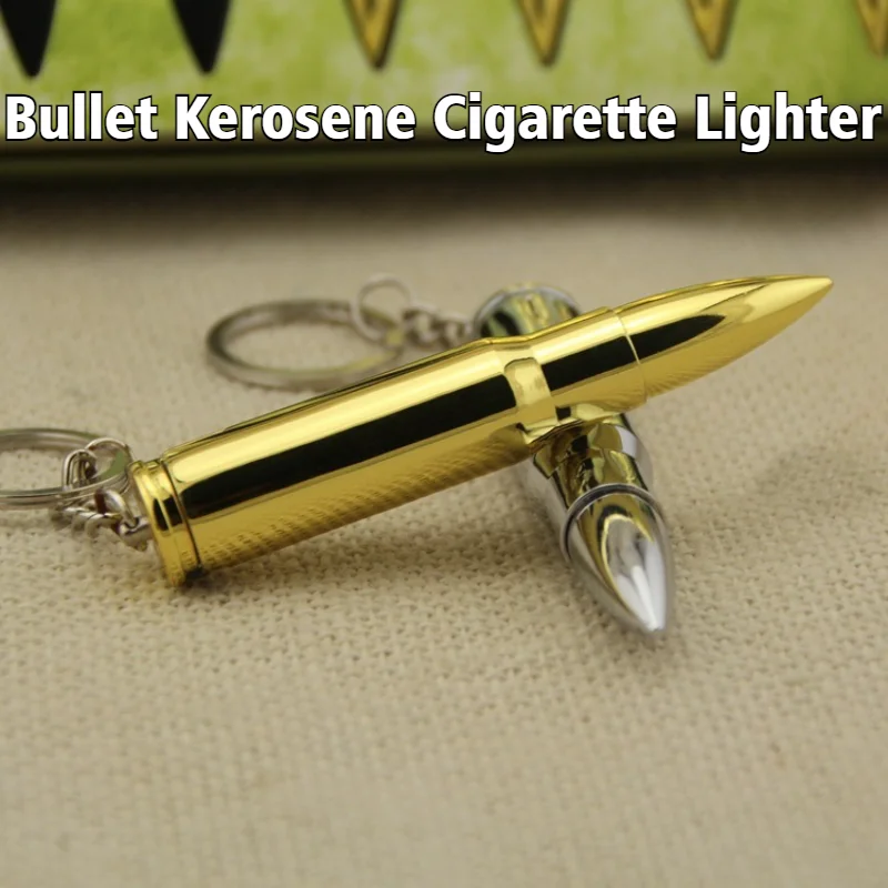 

2025 Bullet Grinding Wheel Open Flame Lighter Keychain Pendant Cigar Igniter Windproof Cigarettes Lighters & Smoking Accessories