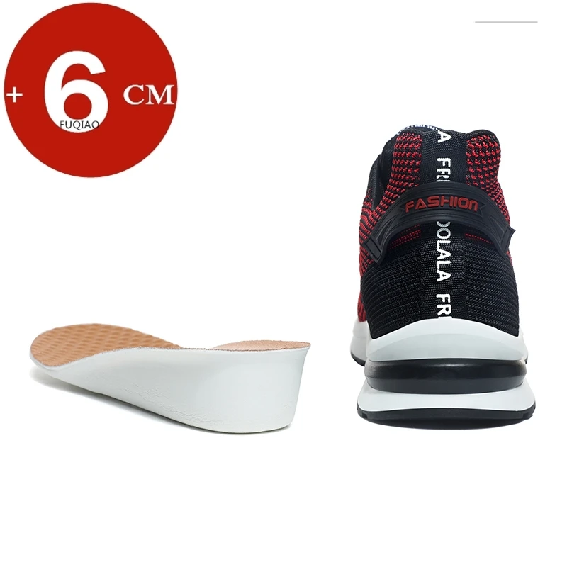 Fashion Breathable Elevator Shoes Man Sneakers Heightening Shoes Height Increase Insoles 6CM Men Daily Life Casual Lift Sports