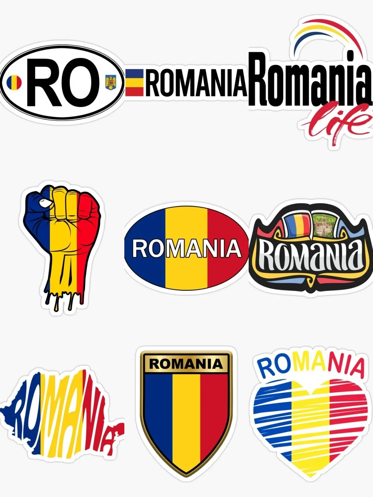 AliExpress Romania GR Flag National Emblem Stickers Bumper Car Motorcycle Truck Window Camper Van Bicycle Wall Room Table Helmet PVC Decal