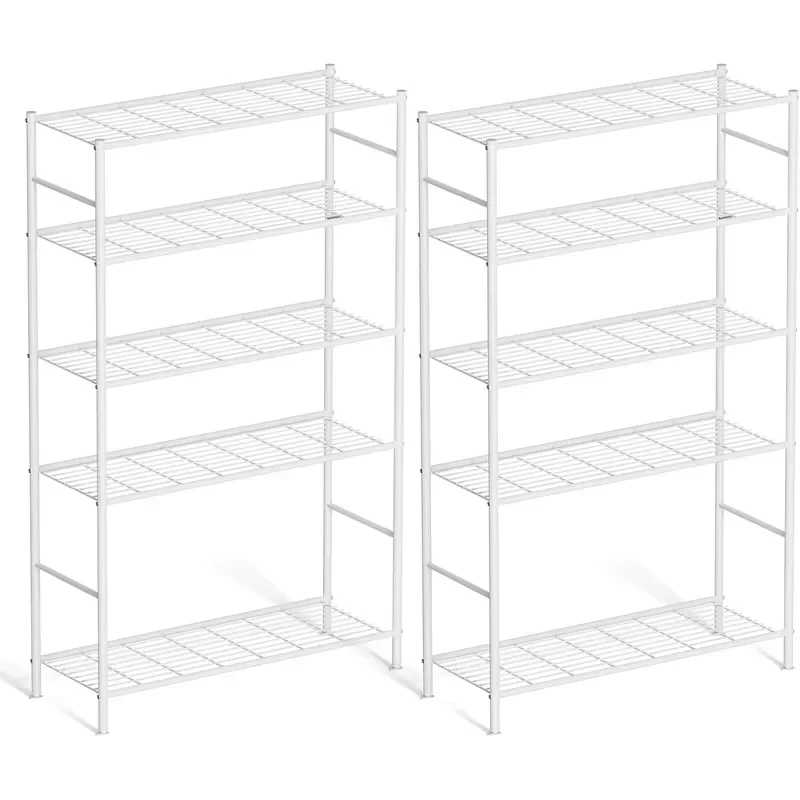 5-Tier Metal Storage Shelves 33.1 x 12.6 x 72 Heavy Duty Utility Shelving Unit Tall Rust-Resistant Organizer Rack for Garage