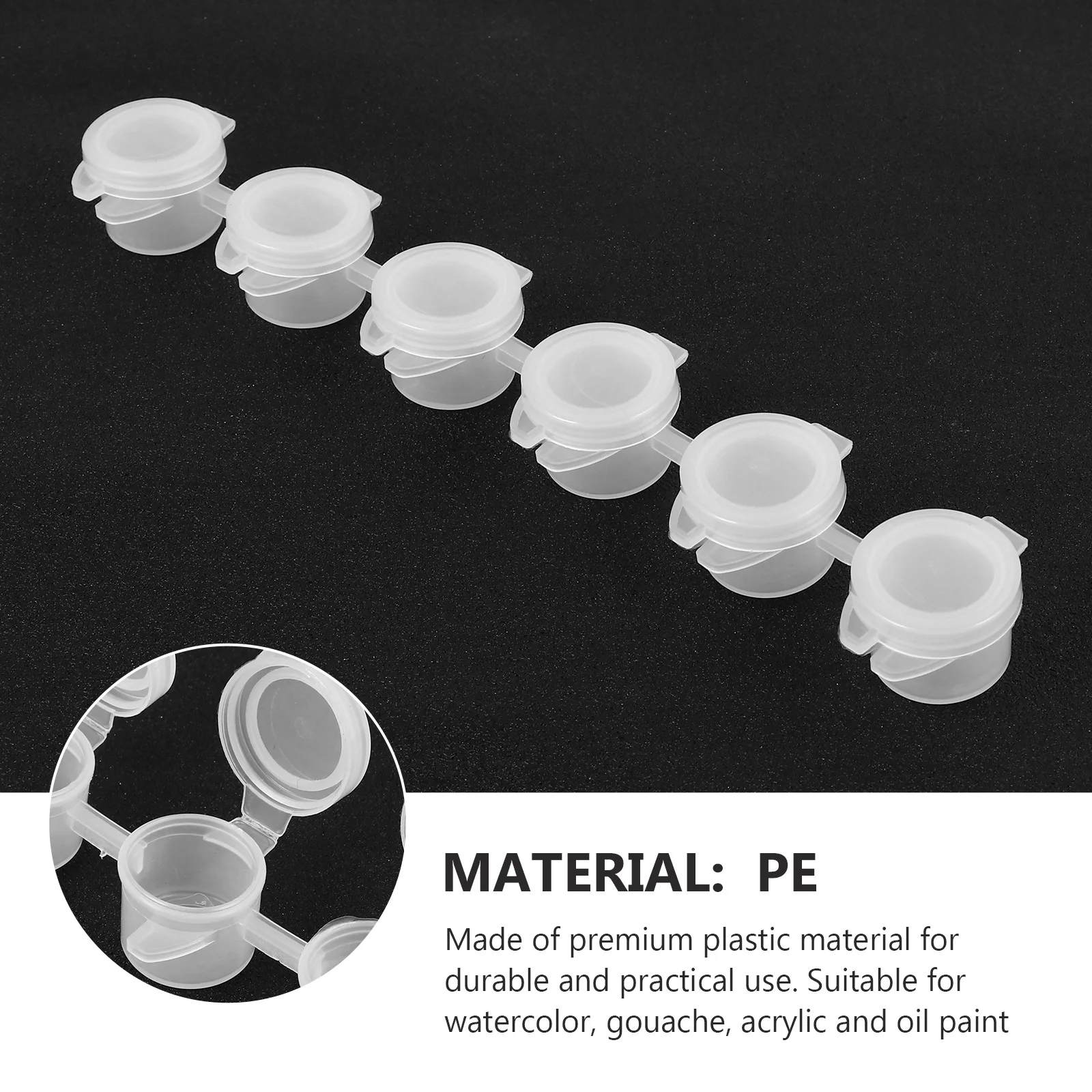 

30 Pcs Paint Box Clear Containers 6 Pots Strip 3ml Durable Plastic Lid For Pigments Cosmetics Watercolor Craft Supplies