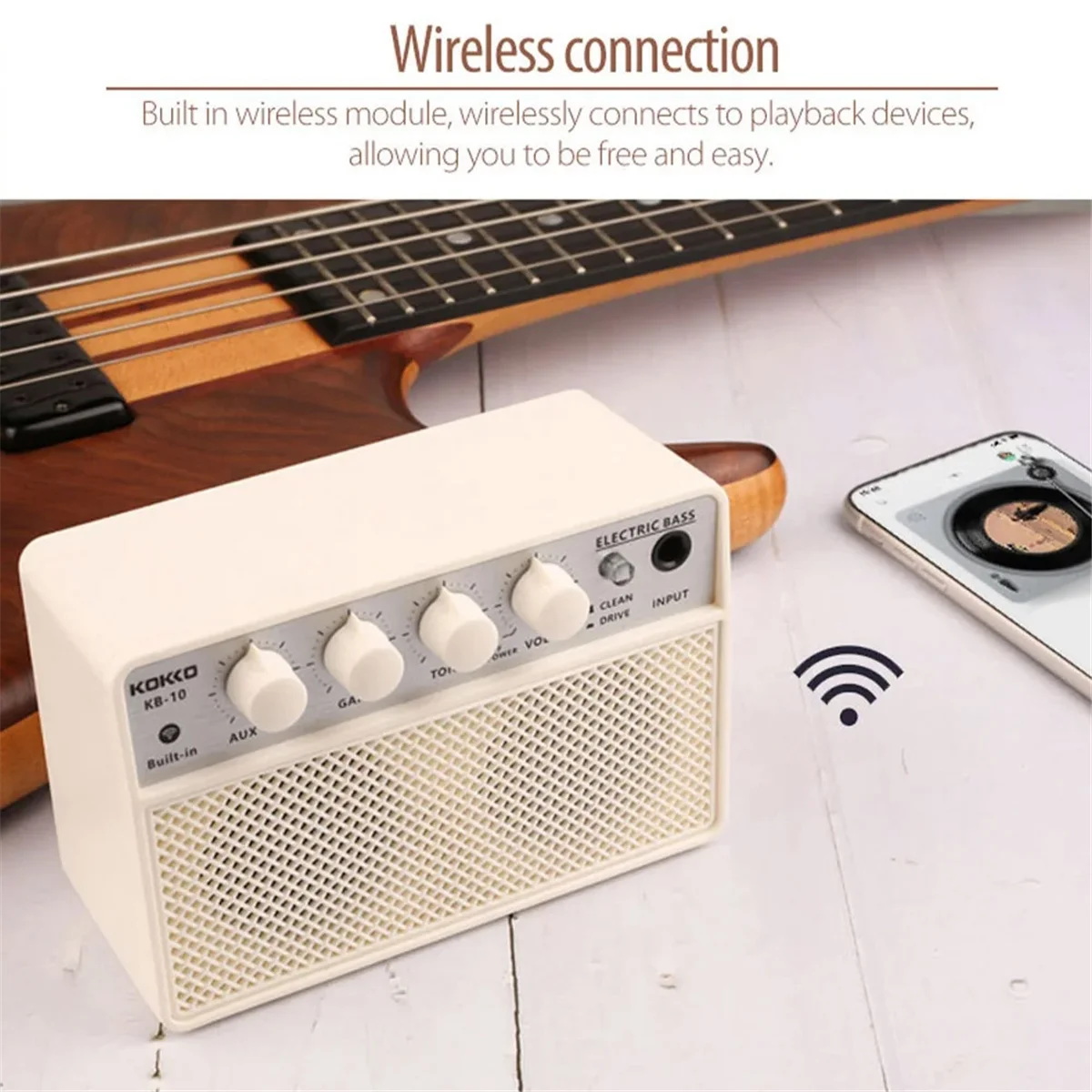 

M85K KB-10 Guitar Amplifier 10W Bluetooth Speaker Portable Electric Amp with Dual Tone Channels Musical Instrument Parts