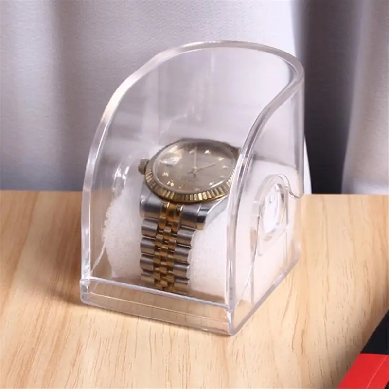 50LE CLAY ACRYLIL WATCH Dustproof Scratch Wristwatch Display CASE CASE SELITANT HISPIEXES BOX