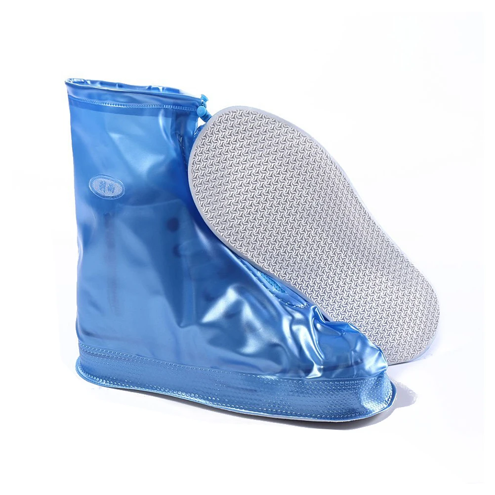 

Waterproof Rain Shoe Covers Anti-Slip Elastic Sole Shoe Protectors For Mud Rain Reusable Overshoes Foldable Blue Size Available