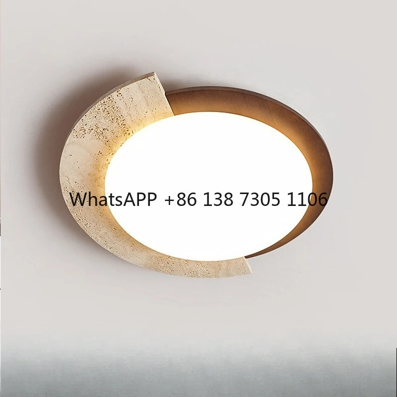 

Modern simple log wabi sabi wind retro creative geometric designer high-end dining room master bedroom ceiling light