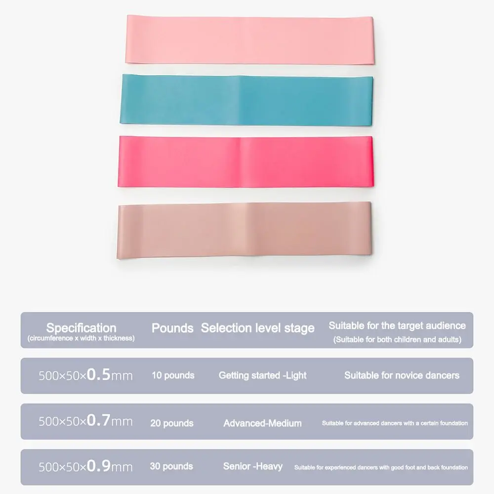 اللاتكس الباليه التدريب الضغط مشط القدم المهنية الجلد ودية المطاطية الفرقة مرونة ممارسات الرقص الفرقة تمتد أقدام