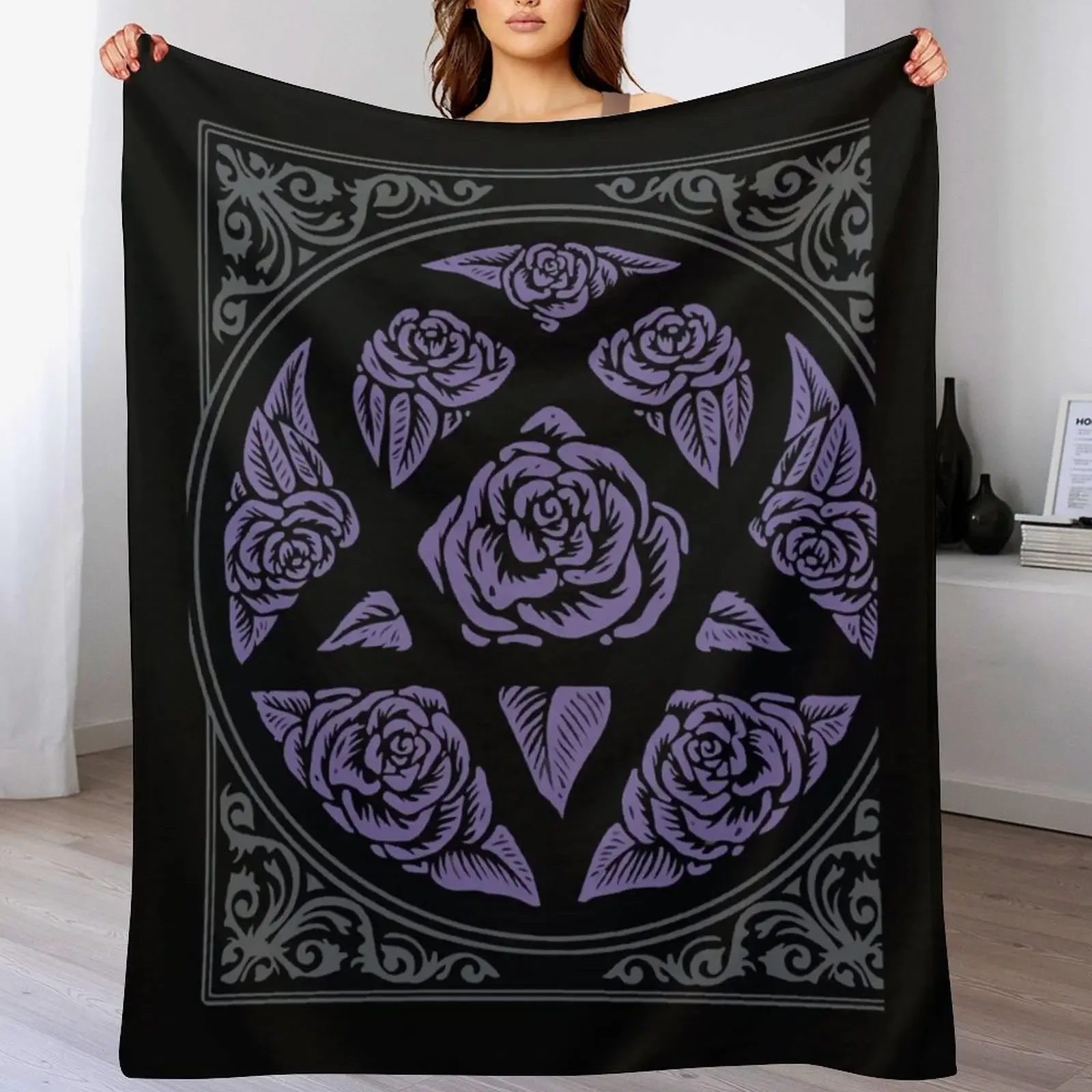 

Heartagram T-Shirts Purple Stroke Him Band Poster Ville Valo Sticker Heartagram Goth Metal -Shirt Throw Blanket