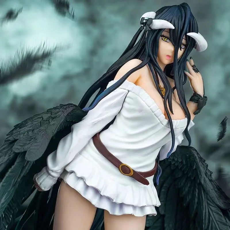 21.5ซม. Overlord III Albedo Ver ฟิกเกอร์อนิเมะรูปจำลองเทพ Undead YAH-Bader ของเล่นโมเดลราชินีปีศาจปีกสีดำ