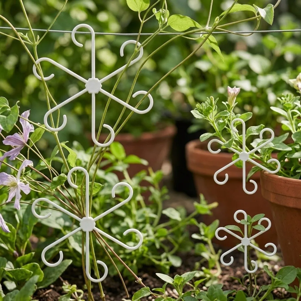 Plant Support Clips Set of 4 Sizes 5.31 4.6 3.07 2.32 Inches for Monstera Indoor Plants Plastic Reusable Holders