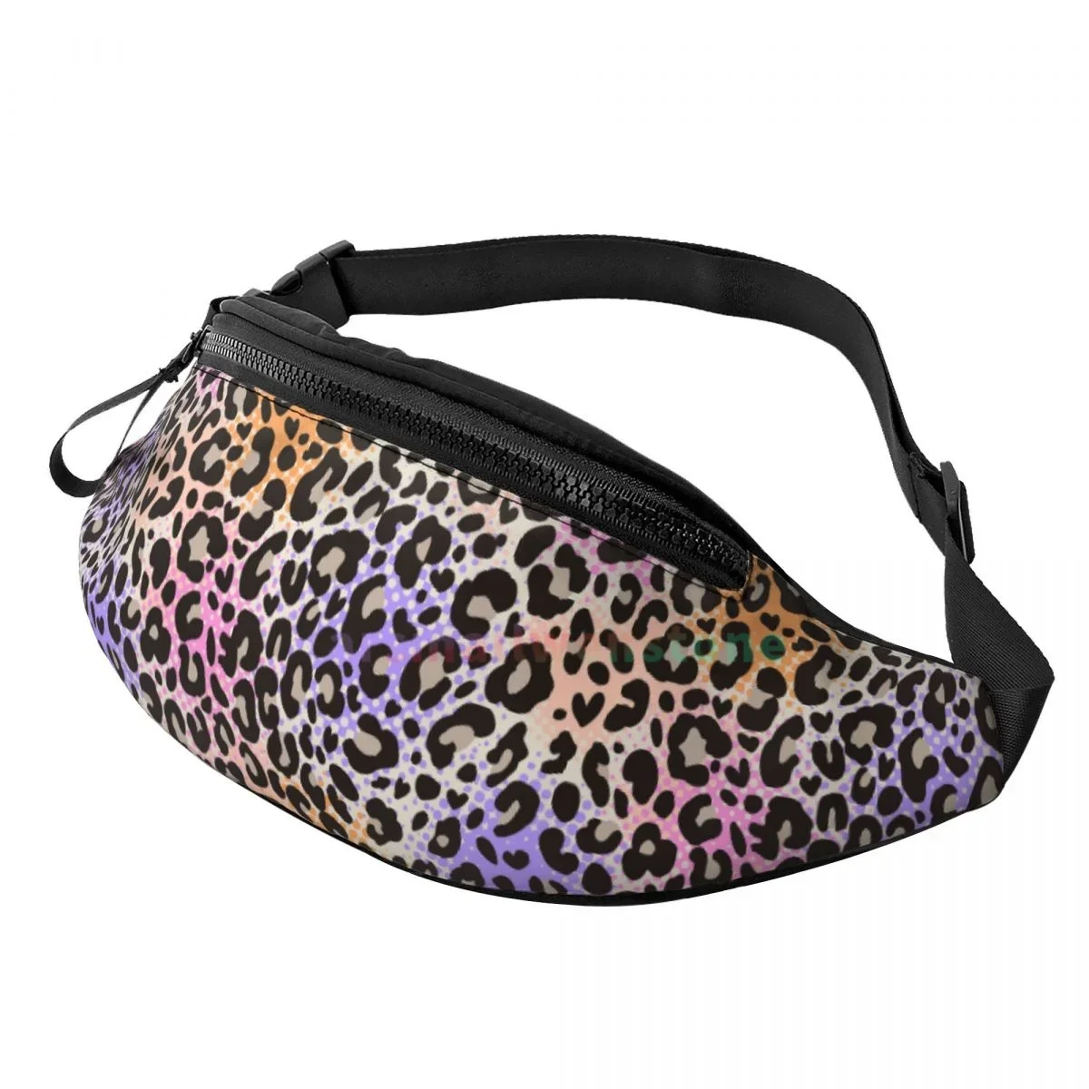 Leopard Print Waist Bag with Headphone Hole Belt Bag Fashion Hip  Bag for Outdoor Casual Travelling Hiking Cycling