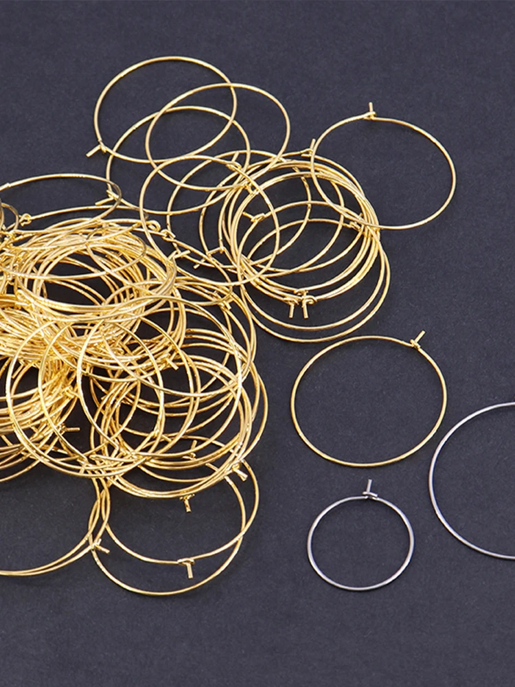 20pcs 316L Stainless Steel Hoop Earrings Big Circle Wire Earrings for DIY Handmade Jewelry Making Accessories Supplies