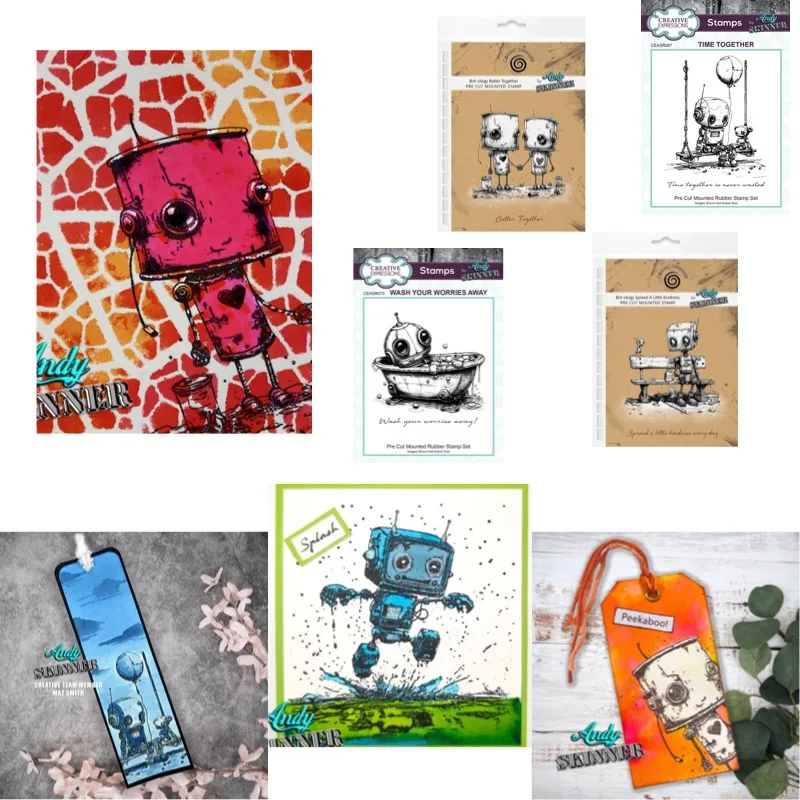 Nuevos Moldes 2026 para Troquelado de Metal con Diseños de Robots y Pájaros Interactuyendo, para Manualidades DIY, Scrapbooking y Creación de Papel