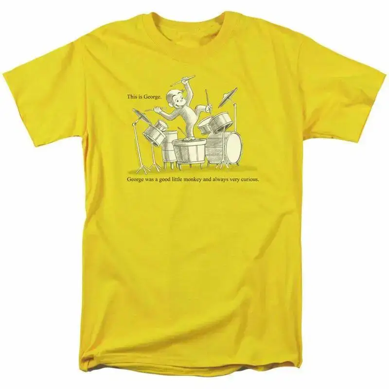 Curious George This is T Shirt Mens Licensed Cartoon Merchandise Yellow