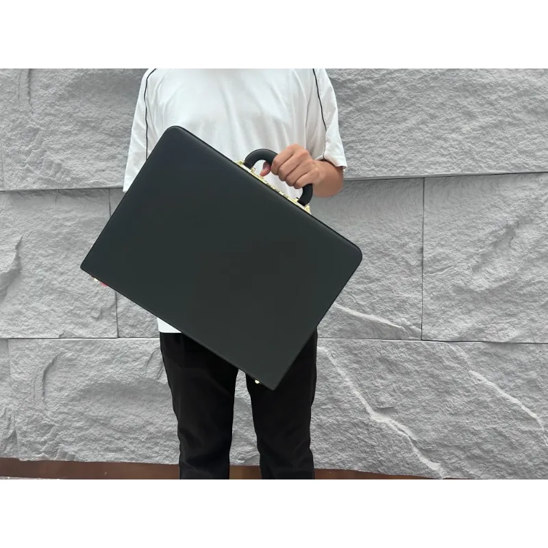 for Retro PU Leather Briefcase Business Travel Handbag 15 17 Inch Laptop Bag