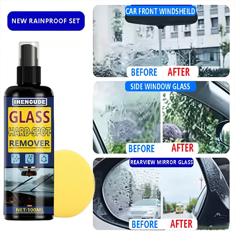 Car Glass Oil Film Remover Automotive Glass Sponge Cleaning Brush Front Inner Windshield Glass Oil Film Cleaner For Car Cleaning