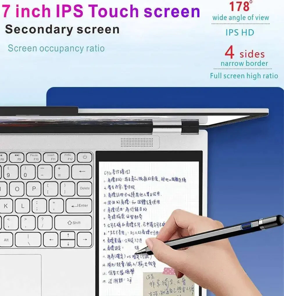 Customized AZERTY Keyboard Double Dual Screen Laptop Touch Screen 15.6 + 7inch Computer Student i7 i9 10th 11th Business Laptop