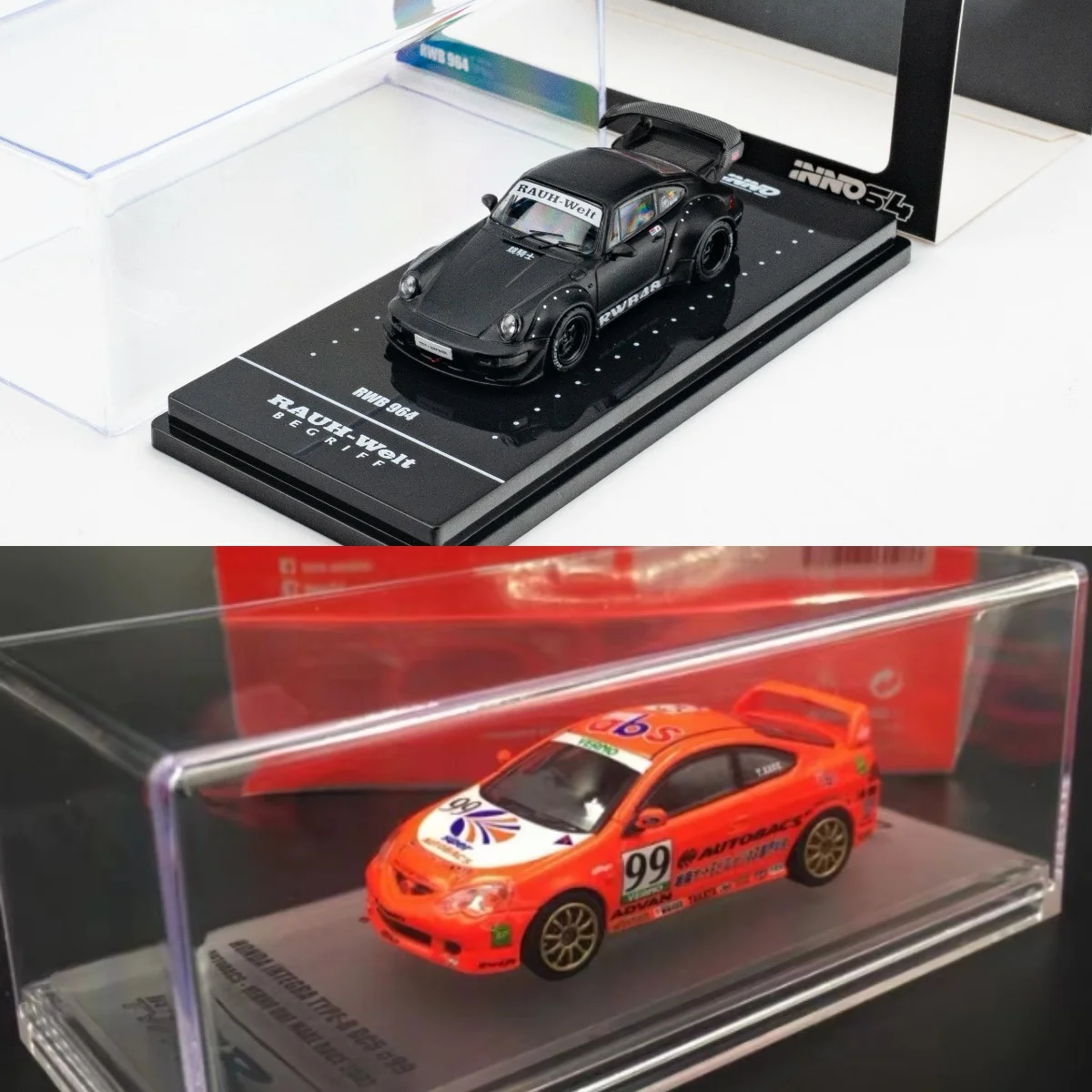 ダイキャスト-inno-1-64スケール-三菱-evo-r35-rwb964-合金製カーモデル