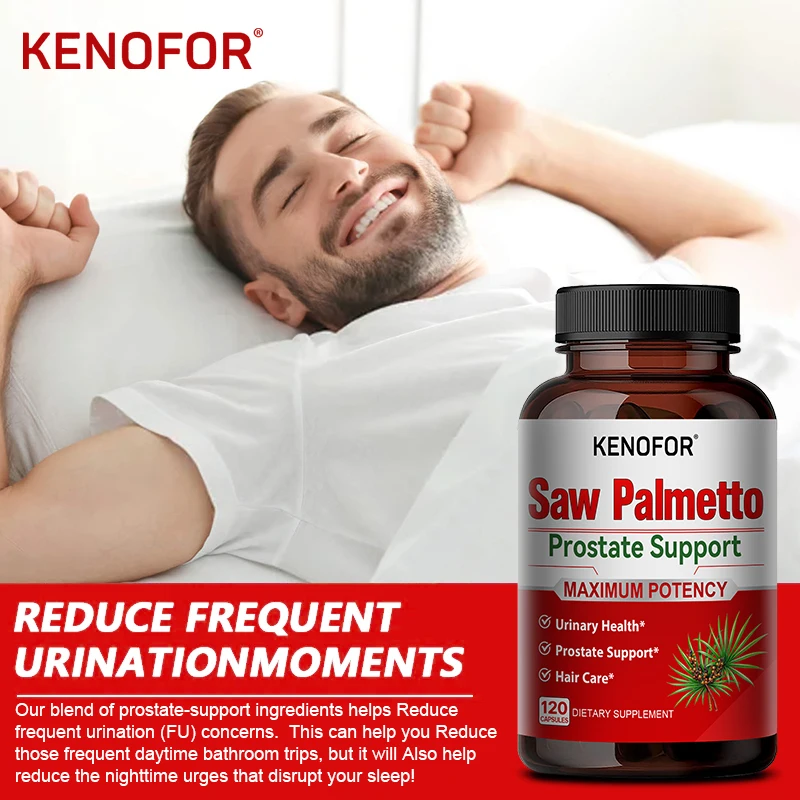 Saw Palmetto Prostate Health Supplement - Promotes Hair Growth for Men & Women Helps with Healthy Urination Natural DHT Blocker