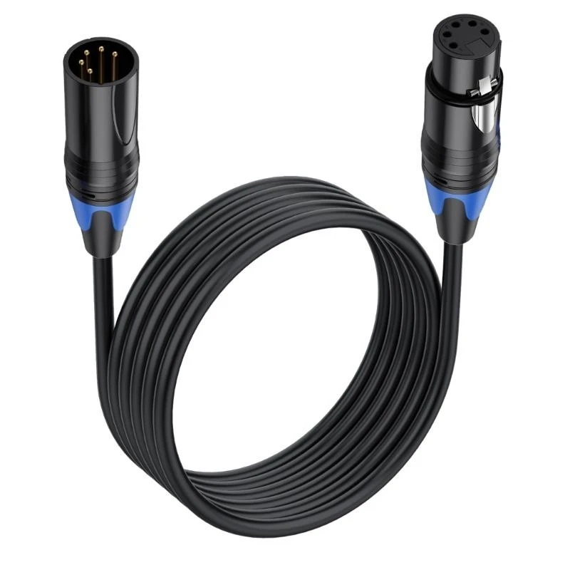 XLR Male to XLR Female Cable 5 Pin to 5 Pin DMX Cable XLR 5 Pin audio Cord For XLR Mixer Speaker Amplifier Live Microphone Line