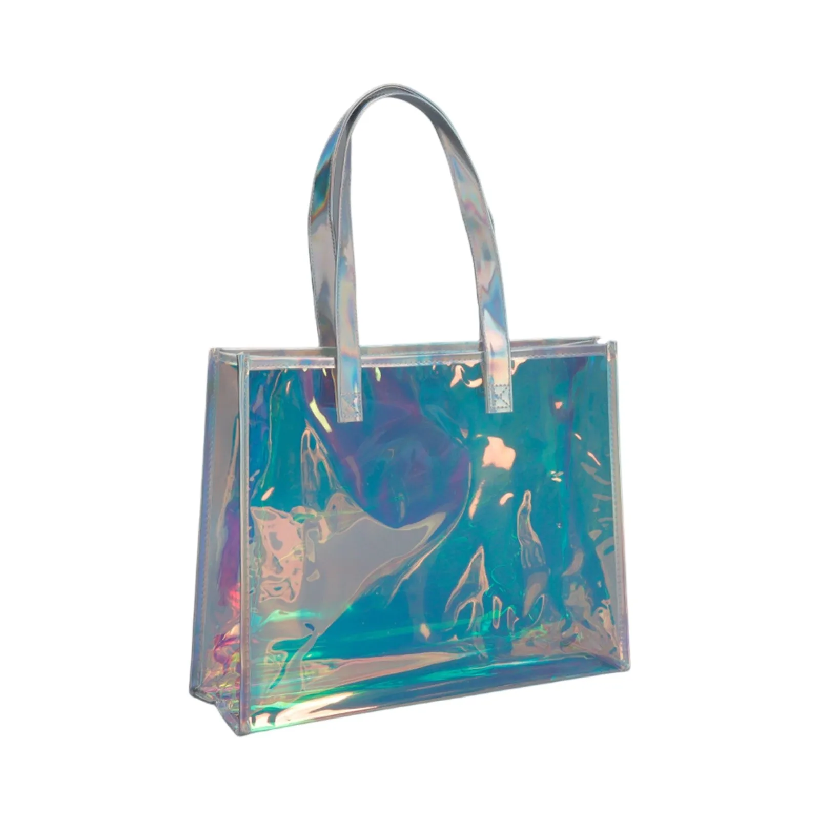 Transparent Bags For Women Laser Clear Handbags Holographic Pvc Candy Beach Waterproof Shoulder Bags Jelly Femme Bolso