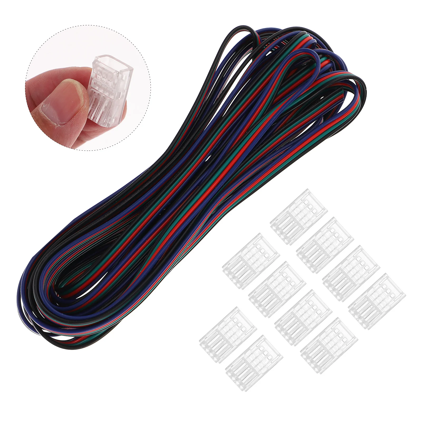 

10Pcs Rgb LED Strip Connectors 4 Pin Solderless Easy to Use Durable LED Light Strip Connector Kit Rgb Connector