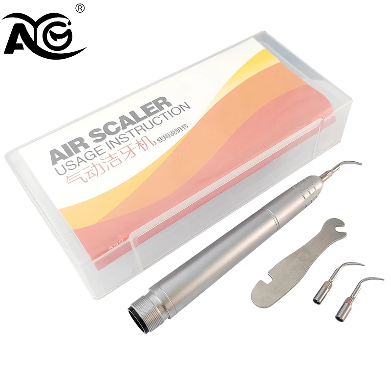 

AG Dental Ultrasonic Air Scaler with 3 Tips Tooth Calculus Remover Cleaning Tool Handpiece Whiten Tooth Cleaner Dentist Lab